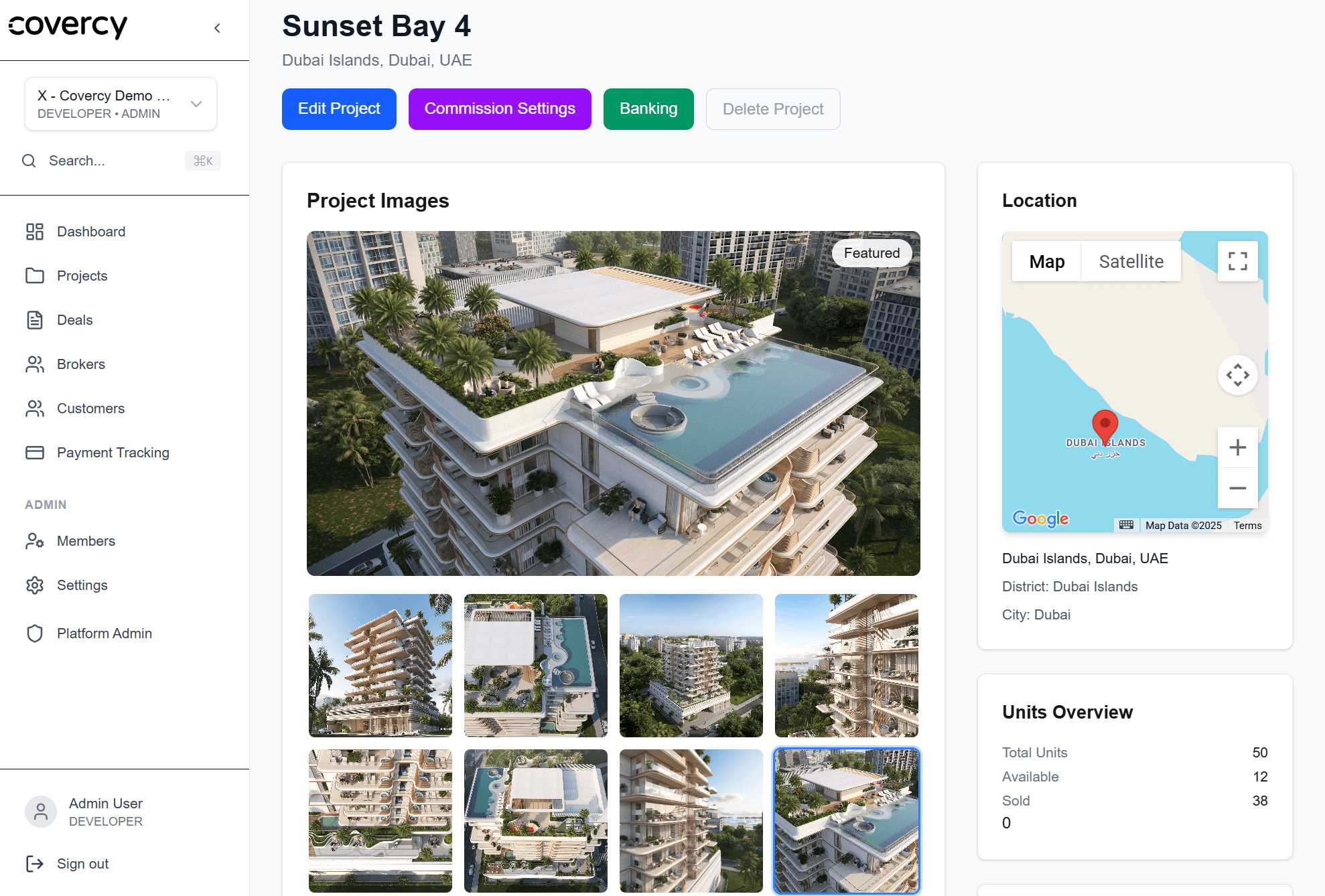 Covercy Prime dashboard interface